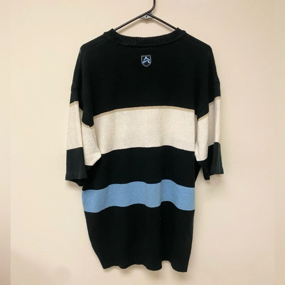 Vintage AVIREX Men’s Short Sleeve Striped Crew Sweater 2XL
